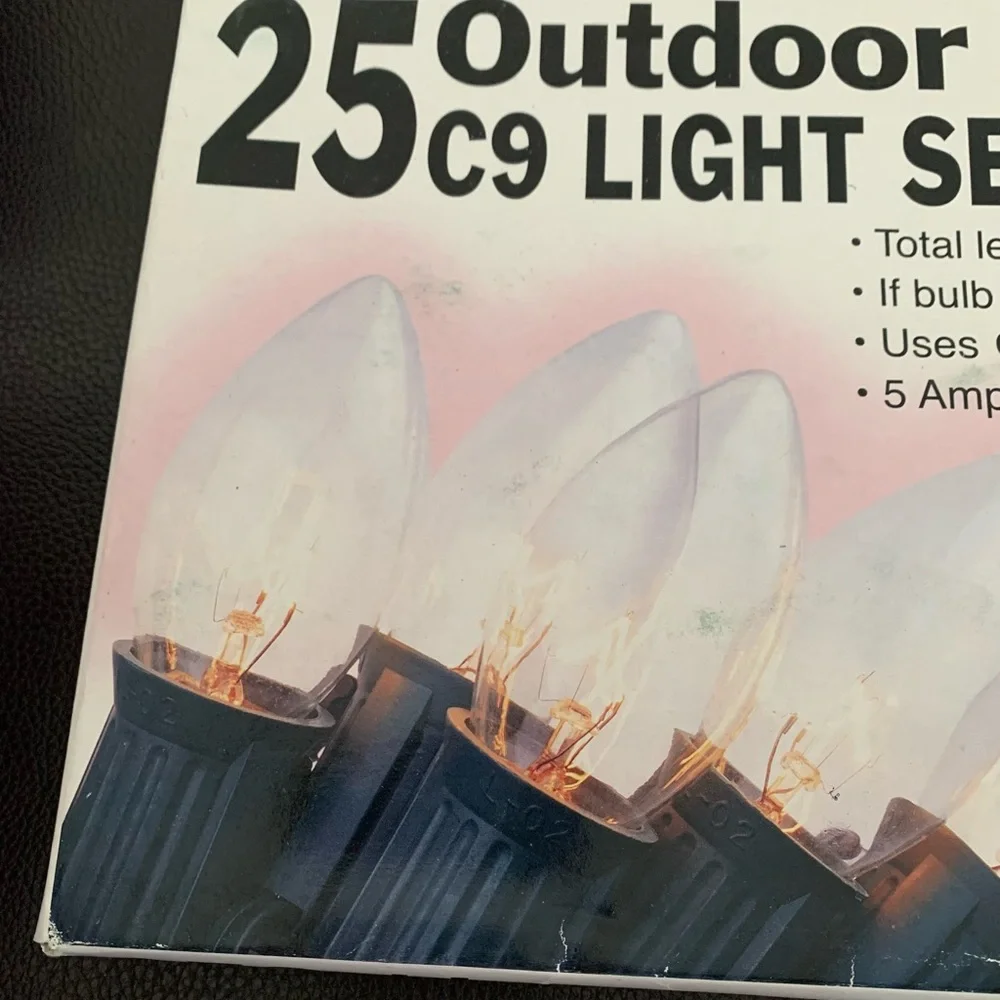 Hobby Lobby 25 C9 Clear Incandescent String Lights Christmas X2 Green Wire